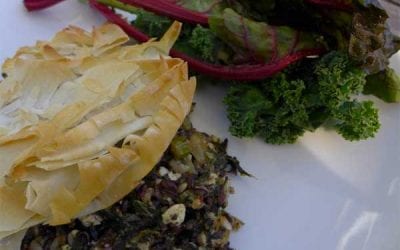 Black Sticky Rice and Spinach Pie